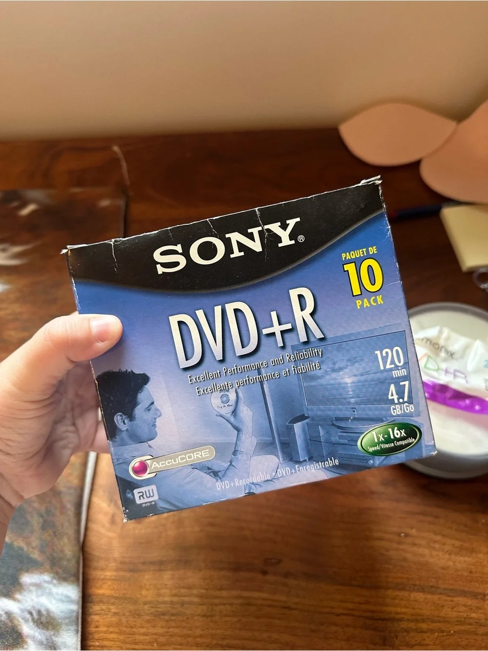 Sony DVD+R 10-Pack in Blue and Black Packaging